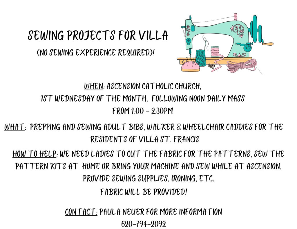 Sewing for Villa St. Francis @ Ascension Catholic Church