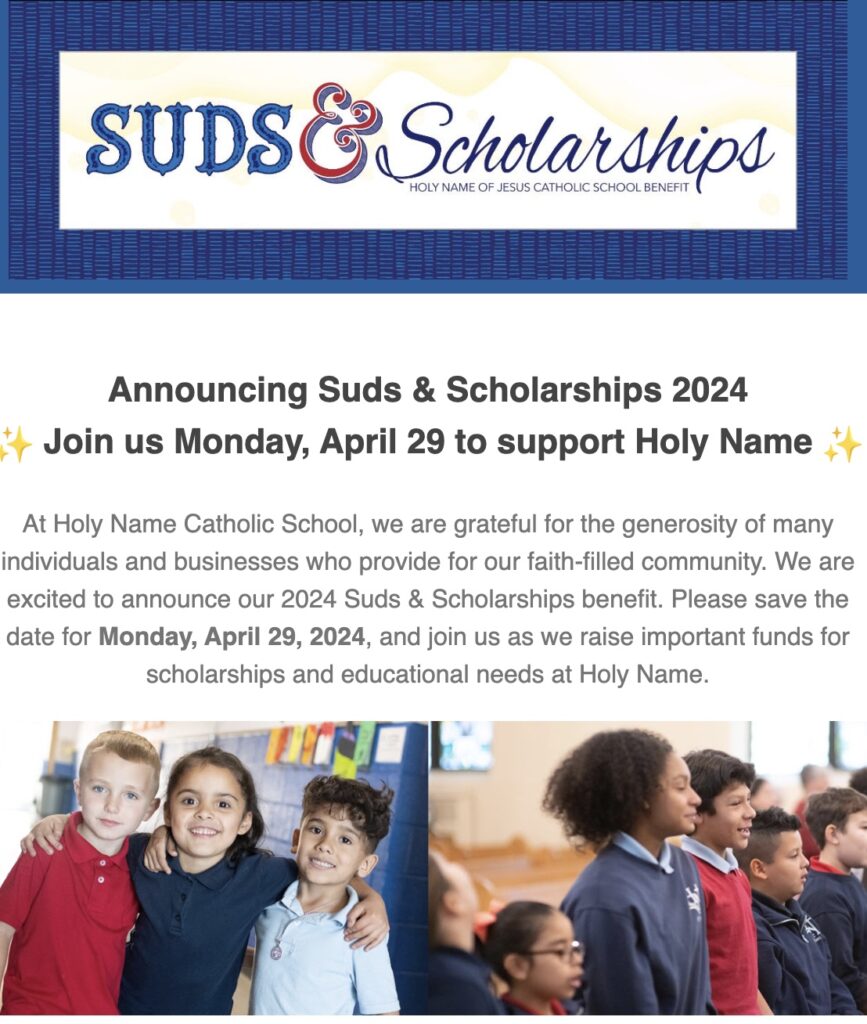 Holy Name of Jesus Suds & Scholarships